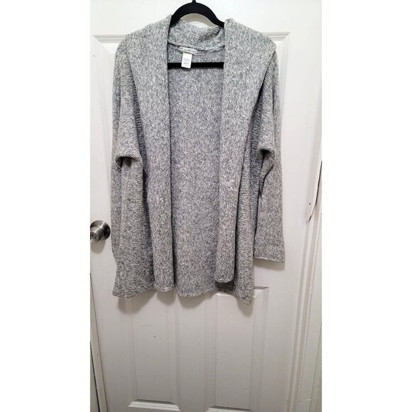 Eddie Bauer Womens Heather Gray Shawl Collar Knit Cardigan Sweater L/XL - Picture 4 of 10